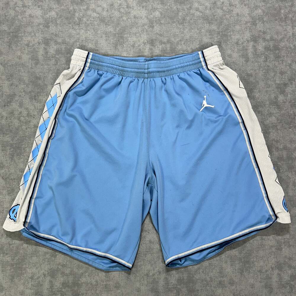 Jordan UNC Tar Heels Basketball Shorts Mens XL University Blue Argyle Mesh